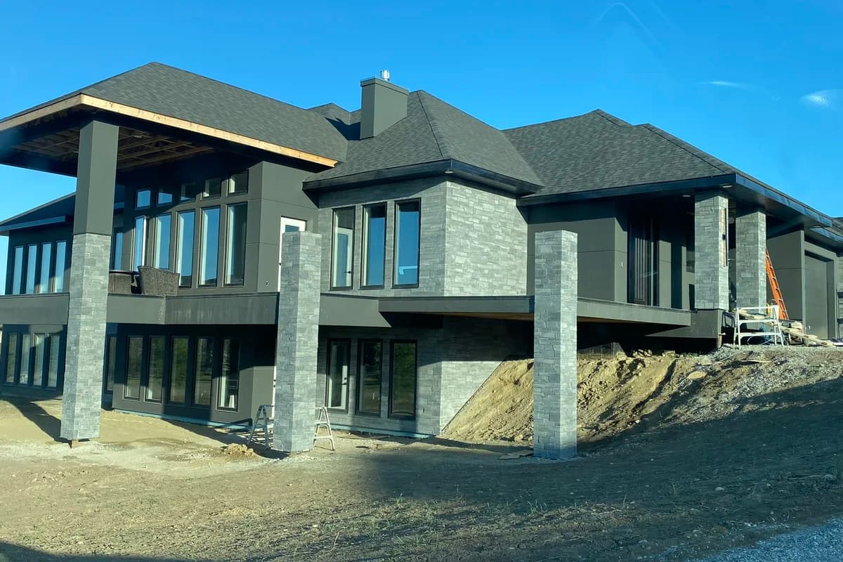 Luxury stone residential entrance