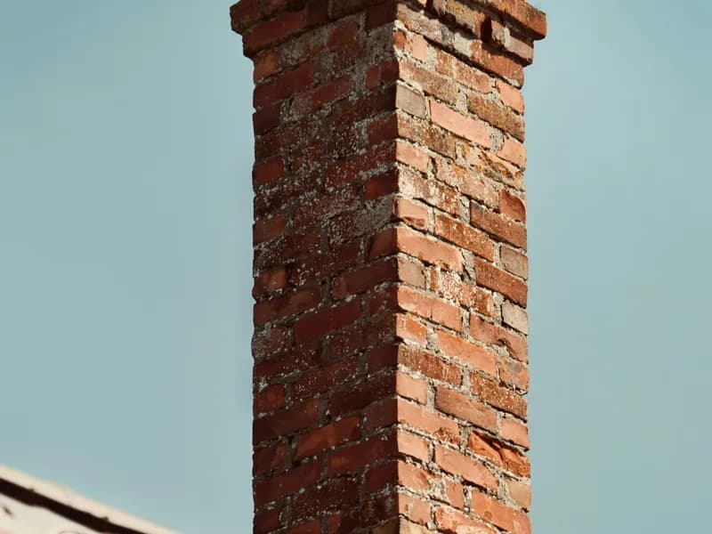 Classic red brick chimney